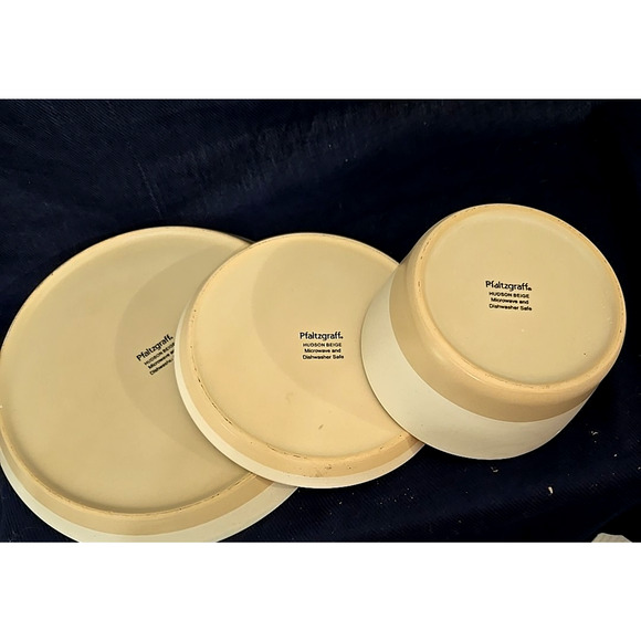 Pfaltzgraff® Hudson Beige 3 Pc Stoneware Dinnerware Dish Set Formal or Casual - Picture 7 of 9
